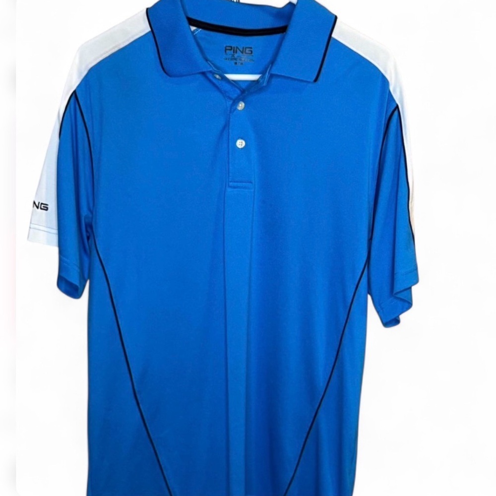 Ping Performance Blue Golf Polo Shirt Men’s Medium Athletic